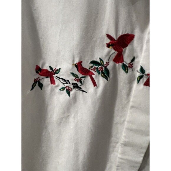 Orvis Shirt Womens 14 Cardinals Button Down Embroidered Blouse Nature Whimsical - Picture 4 of 9